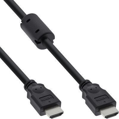 InLine® HDMI Kabel, HDMI-High Speed, Stecker / Stecker, schwarz, mit Ferrit, 3m (Produktbild 1)