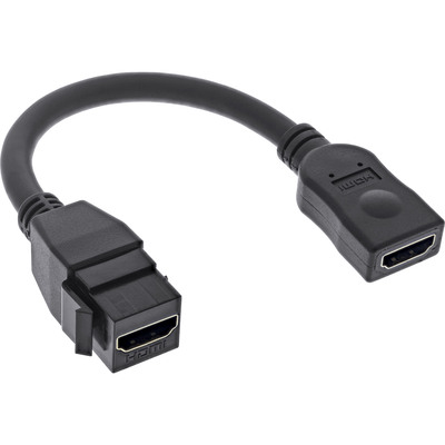 InLine HDMI Keystone Adapterkabel 4K/30Hz, HDMI A Buchse/Buchse, schwarz, 0,2m