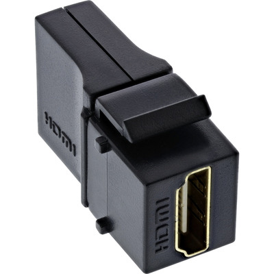 InLine® HDMI Keystone Snap-In Einsatz 4K/60Hz, HDMI A Buchse/Buchse, gewinkelt, schwarz