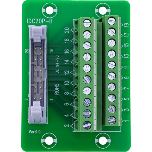 InLine® IDC 20 Buchse an Terminalblock, 10pol, auf Platine