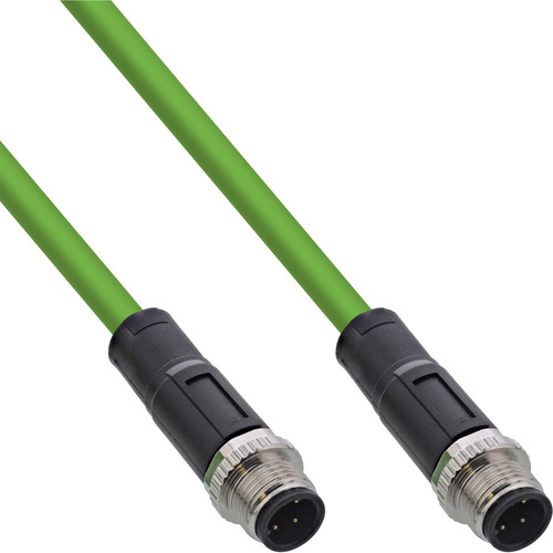 InLine® Industrie Netzwerkkabel, M12 4pol D-kodiert Stecker/Stecker, PUR, 3m