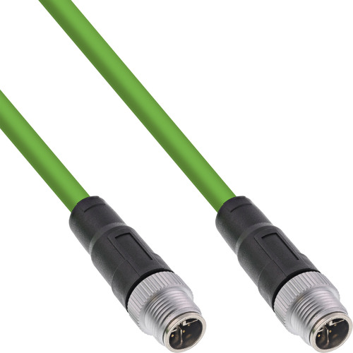 InLine® Industrie Netzwerkkabel, M12 8pol X-kodiert St./St. Cat.6A PUR, 1m