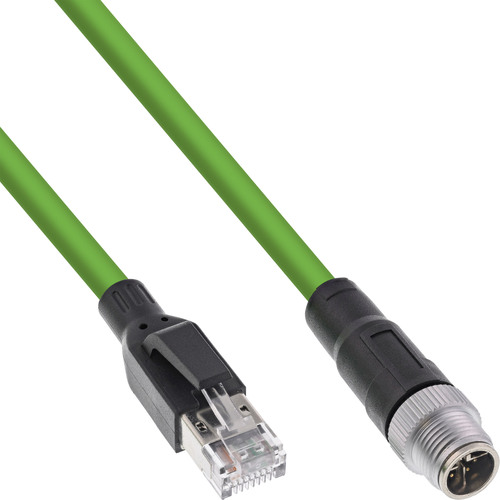 InLine® Industrie Netzwerkkabel, M12 8pol X-kodiert St. zu RJ45 St., Cat.6A 3m