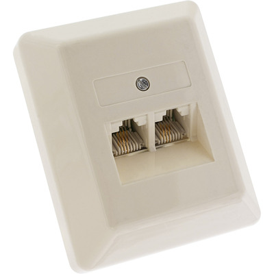 InLine ISDN Anschlussdose, 2x RJ45 Buchse, Aufputz, 4pol. parallel, ohne Widerstand InLine ISDN Anschlussdose, 2x RJ45 Buchse, Aufputz, 4pol. parallel, ohne Widerstand