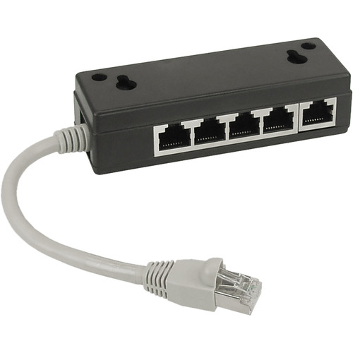 InLine® ISDN Verteiler, 5x RJ45 Buchse, 15 cm Kabel, Endwiderstände, schwarz InLine® ISDN Verteiler, 5x RJ45 Buchse, 15 cm Kabel, Endwiderstände, schwarz