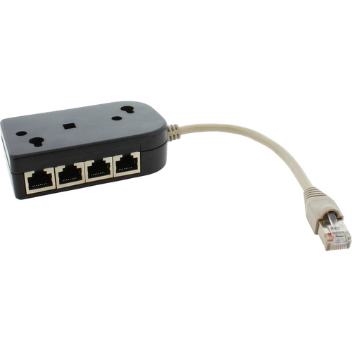 InLine® ISDN Verteiler, 8x RJ45 Buchse, mit Endwiderständen, schwarz, 15 cm InLine® ISDN Verteiler, 8x RJ45 Buchse, mit Endwiderständen, schwarz, 15 cm