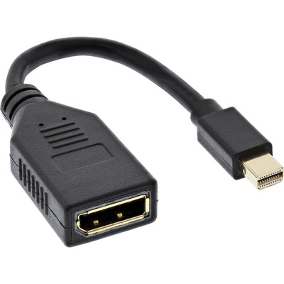 InLine® Kabel Mini DisplayPort ST zu DisplayPort BU, 4K2K, schwarz, 0,15m (Produktbild 1)