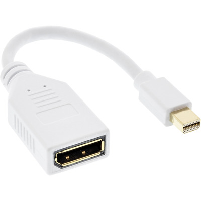 InLine® Kabel Mini DisplayPort Stecker zu DisplayPort Buchse, 4K2K, weiß, 0,15m (Produktbild 1)