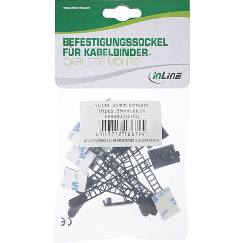 InLine® Kabelbinder Bündelklemme 94 mm, schwarz, 10 Stück
