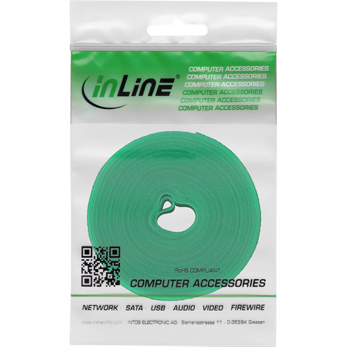 InLine® Kabelbinder, Klettband 16 mm, grün, 10 m