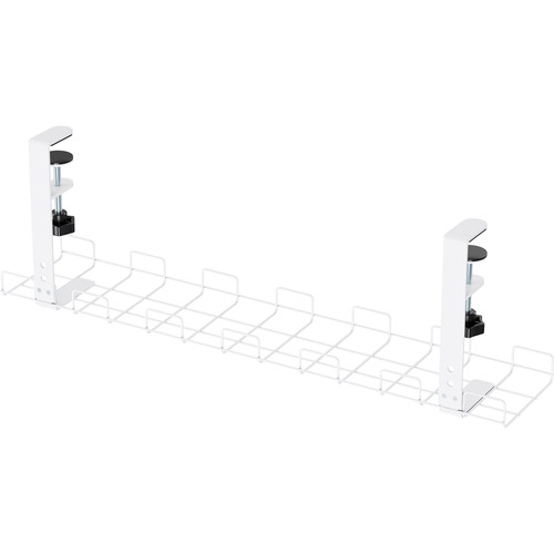 InLine® Kabelführungs-Gitter 60cm für Tischmontage mit Schraubklemmen, weiß