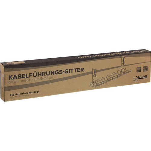 InLine® Kabelführungssystem für Untertisch-Montage, weiß