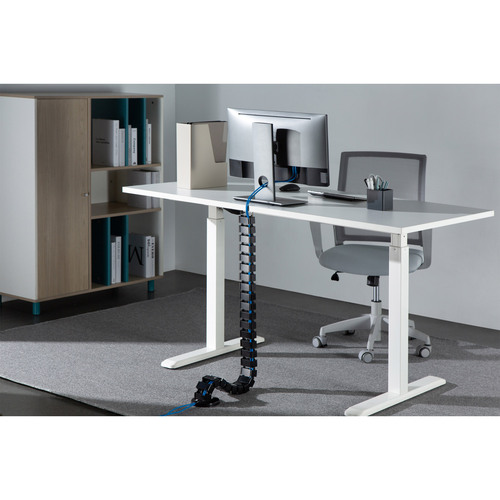 InLine® Kabelkanal, flexibel, 4 Kammern, höhenverstellbarer Tisch, 1,28m