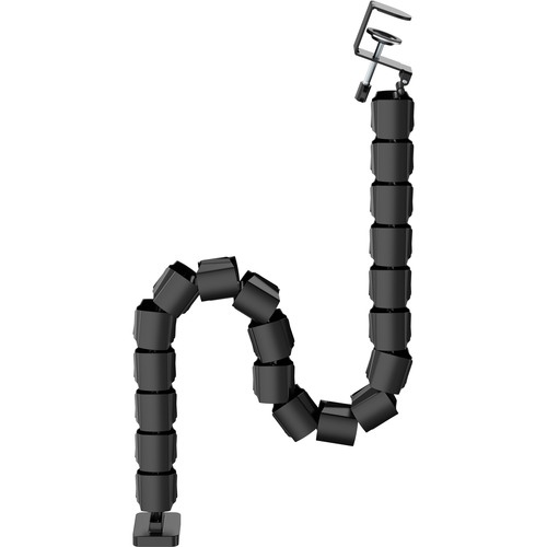 InLine® Kabelkanal flexibel, höhenverstellbare Tische mit Tischklemme, schwarz