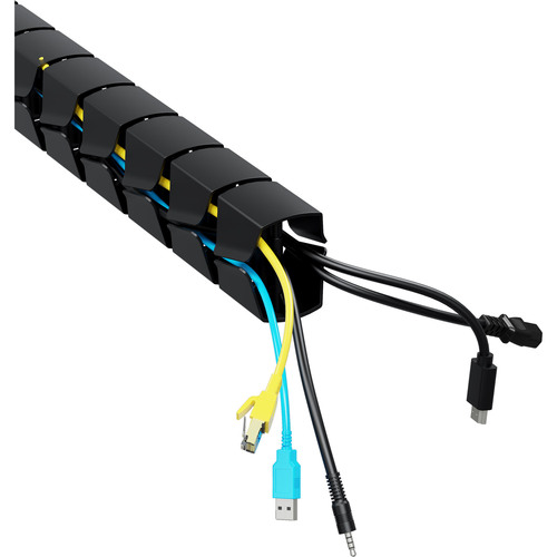 InLine® Kabelkanal flexibel, höhenverstellbare Tische mit Tischklemme, schwarz