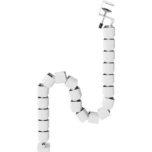 InLine® Kabelkanal flexibel, höhenverstellbare Tische mit Tischklemme, weiß