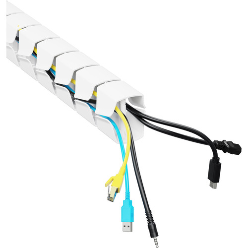 InLine® Kabelkanal flexibel, höhenverstellbare Tische mit Tischklemme, weiß