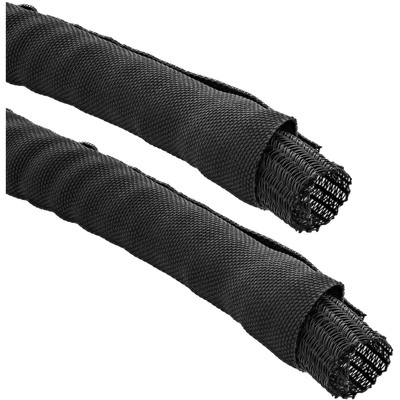 InLine® Kabelkanal, Geflechtschlauch mit Polyestergewebemantel, selbstverschließend in schwarz, 10mm Durchmesser , 1m