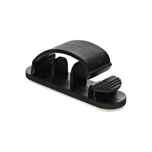 InLine® Kabelmanager mit Klebesockel, 10er Pack, schwarz, 2,8 cm