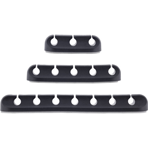 InLine® Kabelmanager-Set, 3-, 5-, 7-fach, selbstklebend, schwarz