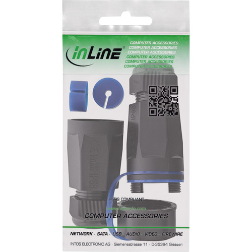 InLine® Kabelverbinder Leergehäuse RJ45 Keystone, IP68, mit Deckel