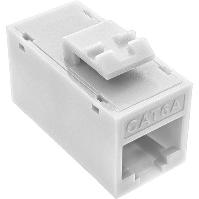 InLine® Keystone RJ45 Buchse/Buchse, ungeschirmt, Cat.6A, 8er Pack, weiß (Produktbild 1)