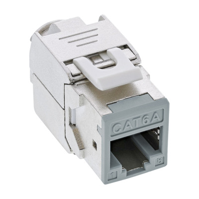 InLine® Keystone RJ45 Buchse, geschirmt, Cat.6A, grau 8er Pack (Produktbild 1)