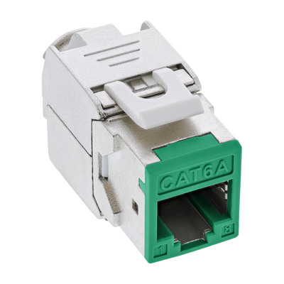 InLine® Keystone RJ45 Buchse, geschirmt, Cat.6A, grün 8er Pack (Produktbild 1)