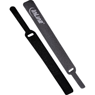 InLine® Klettkabelbinder mit Lasche 12x125mm, 10er, schwarz (Produktbild 1)