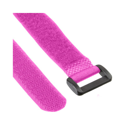 InLine® Klettschlaufen 20x200mm, 10er, pink