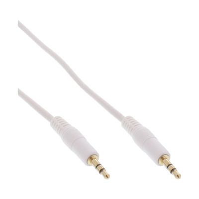 InLine® Klinke Kabel, 3,5mm Stecker / Stecker, Stereo, weiß / gold, 1,5m
