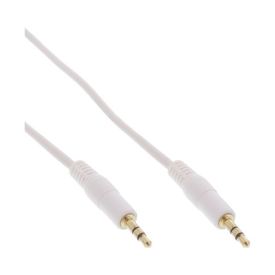 InLine® Klinke Kabel, 3,5mm Stecker / Stecker, Stereo, weiß / gold, 1m (Produktbild 1)