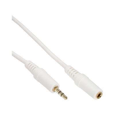 InLine® Klinke Verlängerung, 3,5mm Stecker / Buchse, Stereo weiß / gold, 1m (Produktbild 1)