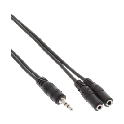 InLine® Klinken Y-Kabel, 3,5mm Klinke Stecker an 2x 3,5mm Klinke Buchse, Stereo, 1m