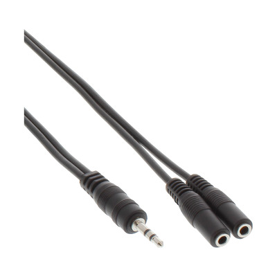 InLine® Klinken Y-Kabel, 3,5mm Klinke Stecker an 2x 3,5mm Klinke Buchse, Stereo, 1m (Produktbild 1)