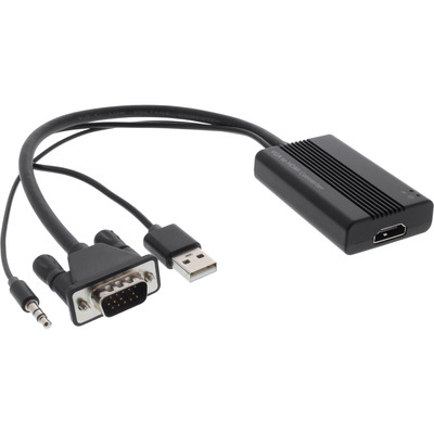 InLine® Konverter VGA+Audio zu HDMI, Eingang VGA und Klinke Audio Stereo, Ausgang HDMI, inkl. USB Stromversorgung (Produktbild 1)