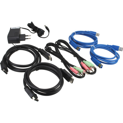 InLine® KVM Desktop Switch, 2-fach, DisplayPort, USB 3.0 Hub, mit Audio