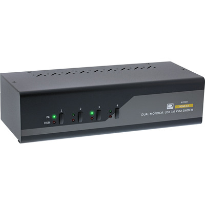 InLine® KVM Desktop Switch, 4-fach, Dual Monitor, HDMI, 4K, USB 3.0, Audio (Produktbild 1)