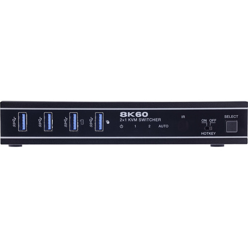 InLine® KVM Switch, 2-fach, HDMI, 8K@60Hz, USB 3.2, mit IR & RS-232