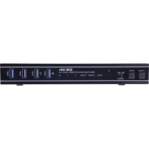 InLine® KVM Switch, 2-fach, HDMI & DP, Dual Monitor, 4K60Hz, USB Hub, schwarz
