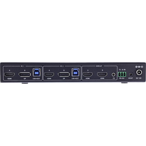 InLine® KVM Switch, 2-fach, HDMI & DP, Dual Monitor, 4K60Hz, USB Hub, schwarz