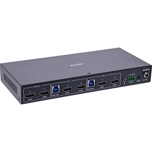 InLine® KVM Switch, 2-fach, HDMI, Dual Monitor, 8K60Hz, USB Hub, schwarz