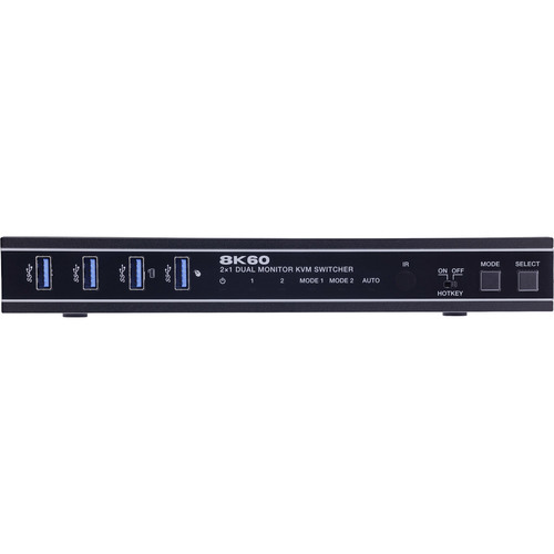 InLine® KVM Switch, 2-fach, HDMI, Dual Monitor, 8K60Hz, USB Hub, schwarz