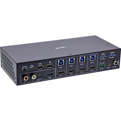 InLine® KVM Switch, 4-fach, HDMI, 4K60Hz, Multiviewer, USB Hub, schwarz