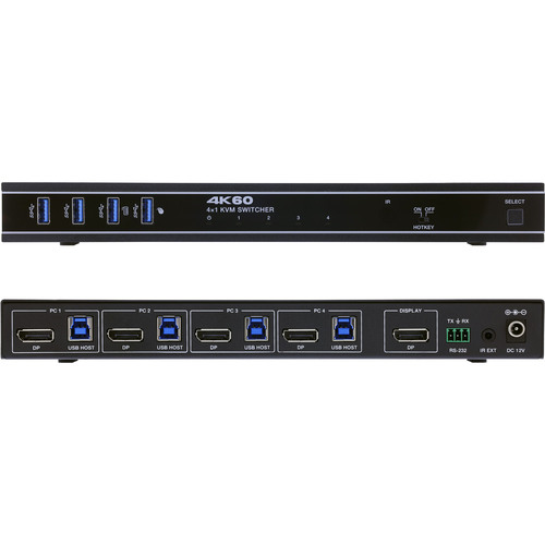 InLine® KVM Switch, 4x1, DP 4K/60Hz, USB 3.2 Hub