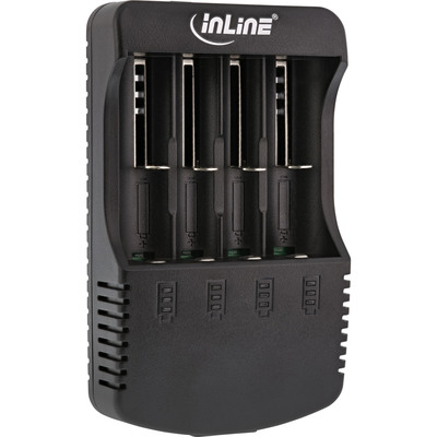 InLine Ladegerät für Lithium und NiCd+NiMH Akkus, mit Powerbank-Funktion