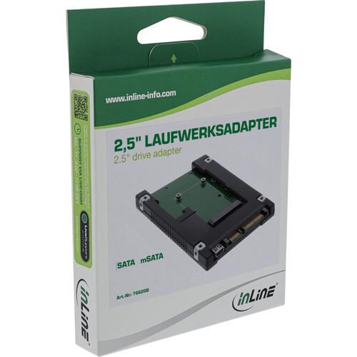 InLine® Laufwerksadapter 2,5, SATA auf mSATA SSD