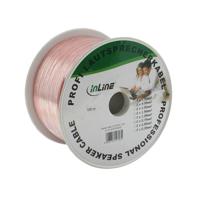 InLine Lautsprecherkabel, 2x 0,75mm², CCA, transparent, 100m InLine Lautsprecherkabel, 2x 0,75mm², CCA, transparent, 100m