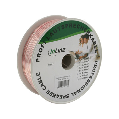 InLine Lautsprecherkabel, 2x 0,75mm², CCA, transparent, 50m InLine Lautsprecherkabel, 2x 0,75mm², CCA, transparent, 50m