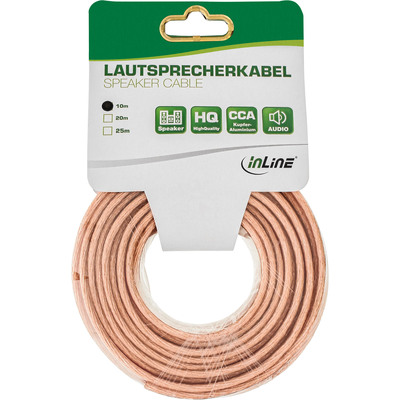 InLine® Lautsprecherkabel, 2x 2,5mm², CCA, transparent, 10m